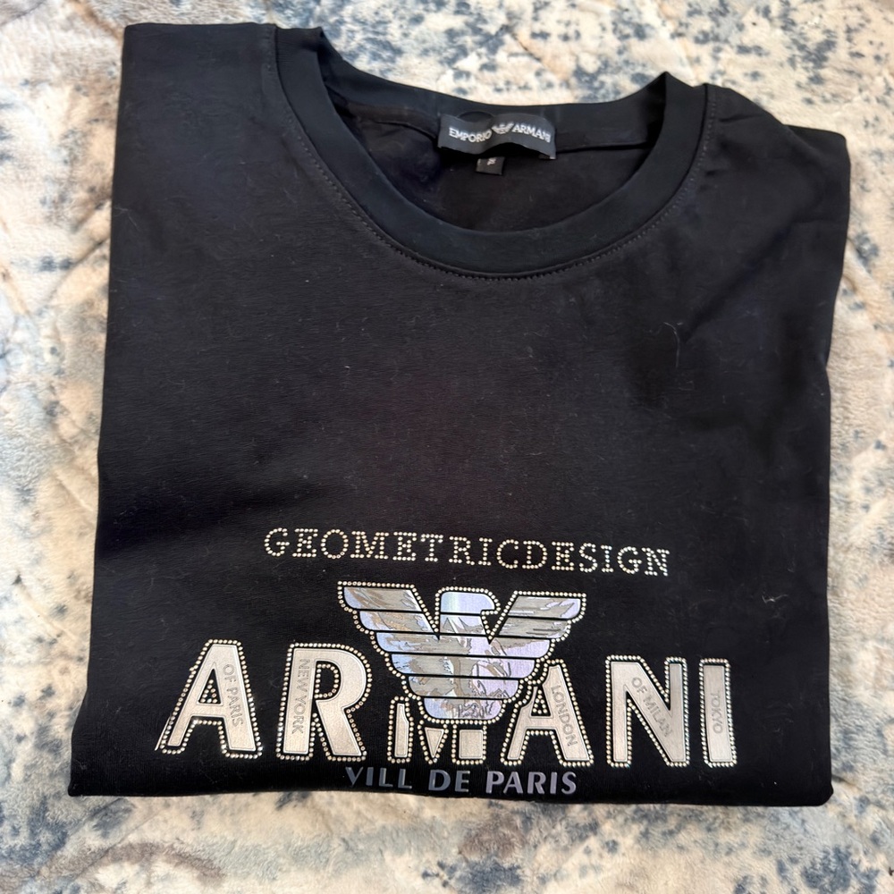 Black Geometric Design Tee cotton 1.1